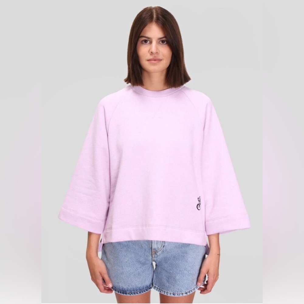 GANNI Isoli Oversized Raglan Sweatshirt in Orchid Blossom